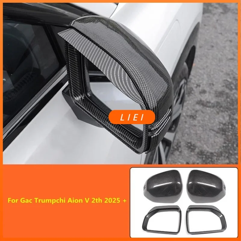 LIEI For Gac Trumpchi Aion V 2th 2025 + Car Styling Accessories Side Rear View Mirror Rain Eyebrow Frame Reverse Mirror Trim Cov