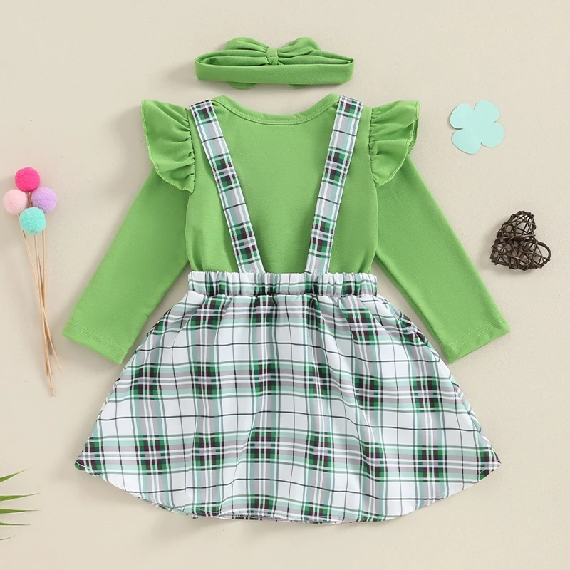 Toddler Boy St Patrick s Day Costume Green Plaid Shirt Suspender Pants Bow Tie Set Leprechaun Hat Outfit 0-24M