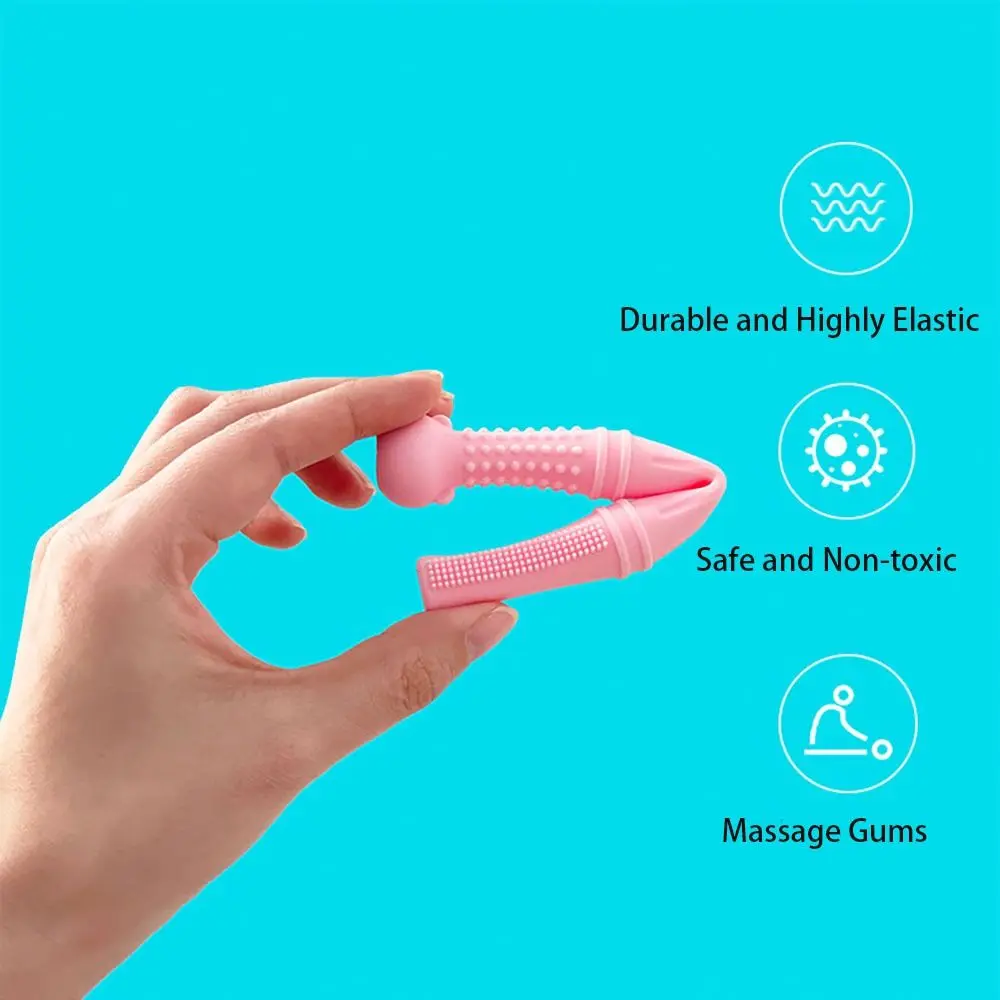 عضاضة أطفال من السيليكون عالي الجودة، أضراس أطفال ناعمة وآمنة وغير سامة، ألعاب مضغ بدرجة الطعام #3