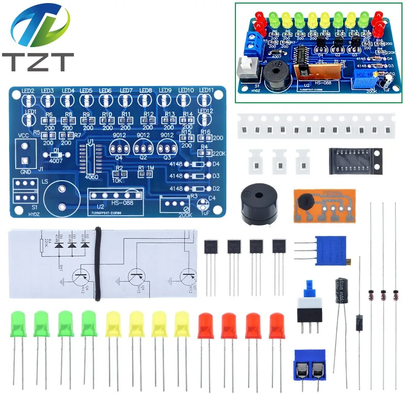 1/3PCS CD4060 SMD Music Lantern Circuit Welding Kit Dream Light Electronic DIY Skill Training In-line SMD Welding