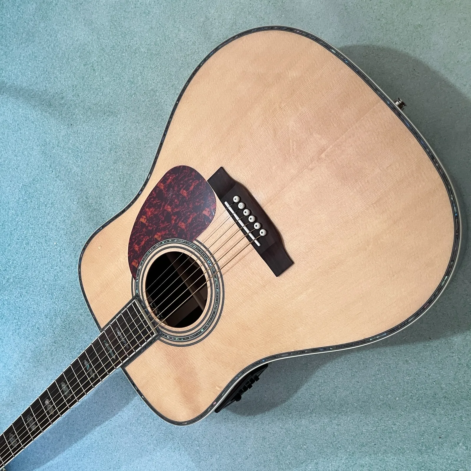 جيتار صوتي D45 مع بيك اب ترصيع أذن البحر الصلبة من خشب التنوب #5