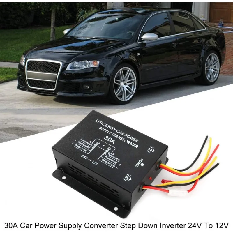 스텝다운 컨버터, 12v 레귤레이터, 24v ~ 12v 변압기 전압 모듈, 30A 자동차 전원 공급 장치 인버터