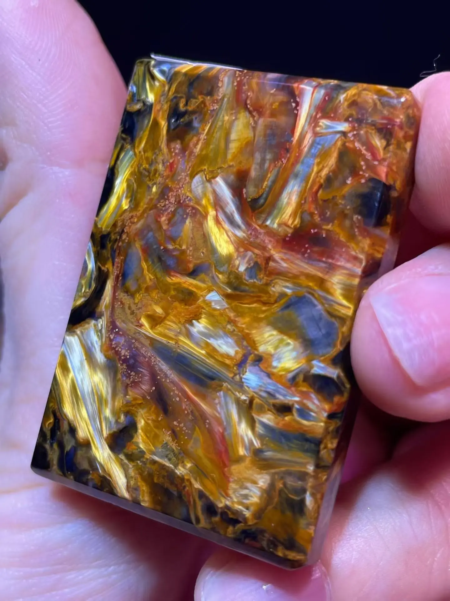 Natural Yellow Pietersite Pendant 43.9/30.6/6.5mm Women Men Fire Pietersite Namibia Necklace Jewelry AAAAAA