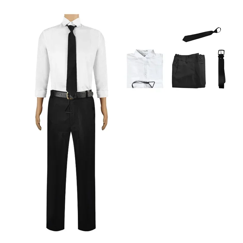 Anime Chainsaw Man Denji Cosplay Costume Wig Devil Hunter Uniform Uniform Shirt Tie Pants Coat Suit Halloween Party for Men