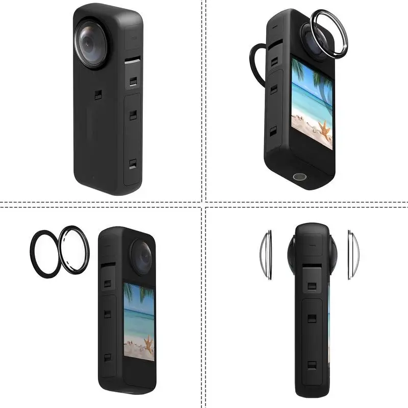 ل Insta360 X3 عدسة قبعات حامي عدسة الحرس ل Insta 360 X3 كاميرا حامي مجموعة المضادة للخدش حماية الملحقات