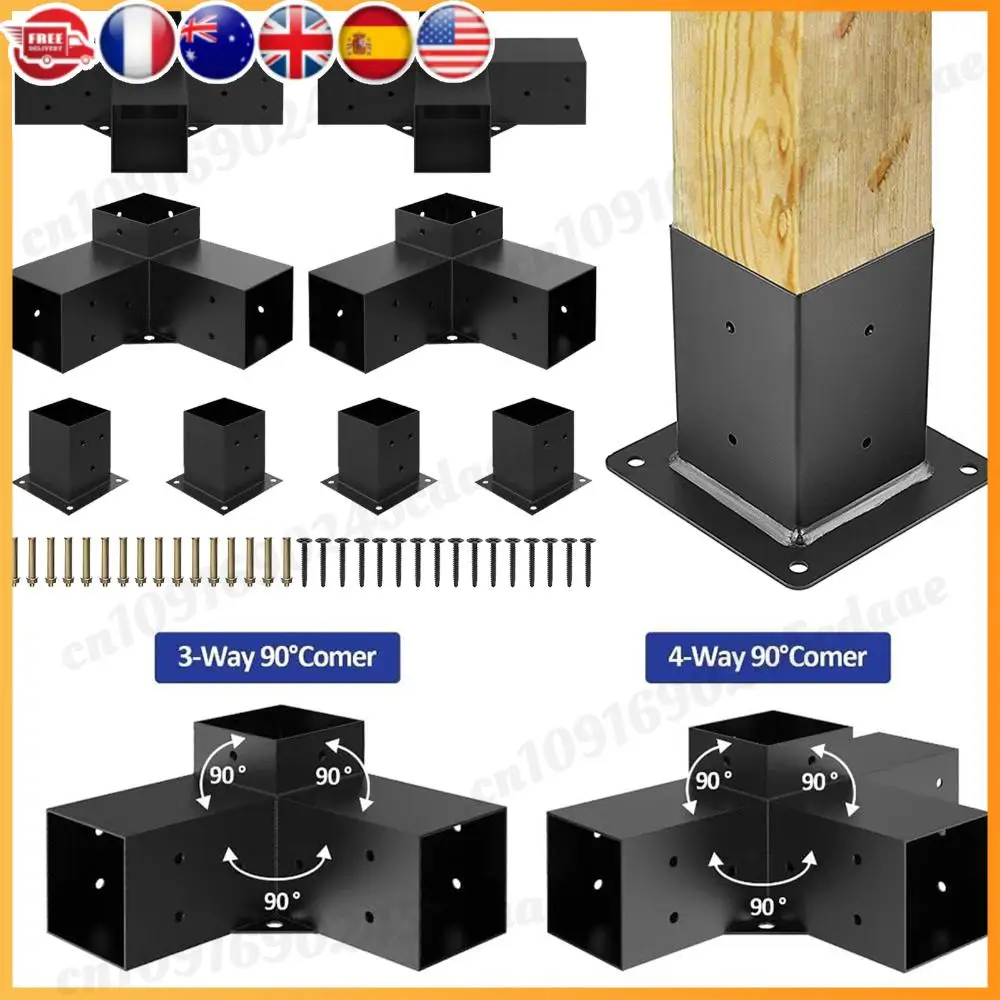 

Комплект основания столба для деревянных изделий своими руками с 3-сторонними кронштейнами, набор наклонных кронштейнов для крыши, включает в себя винты для беседков, патио, перголей, бревенчатой каютины