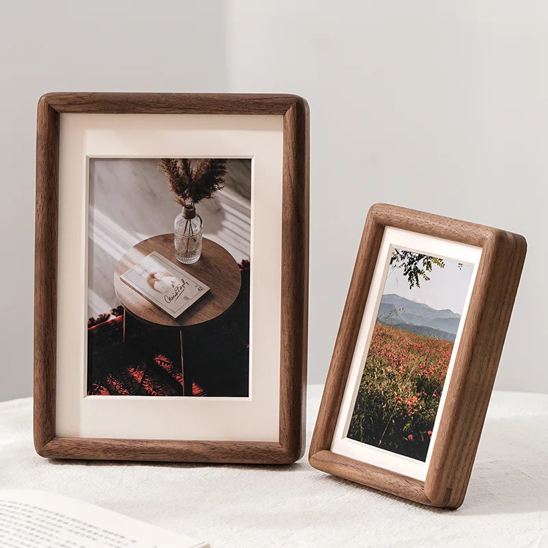 Black Walnut Wood Frame Mortise Tenon Craft Solid Photo Frame Tabletop Display & Wall Mounted Artwork