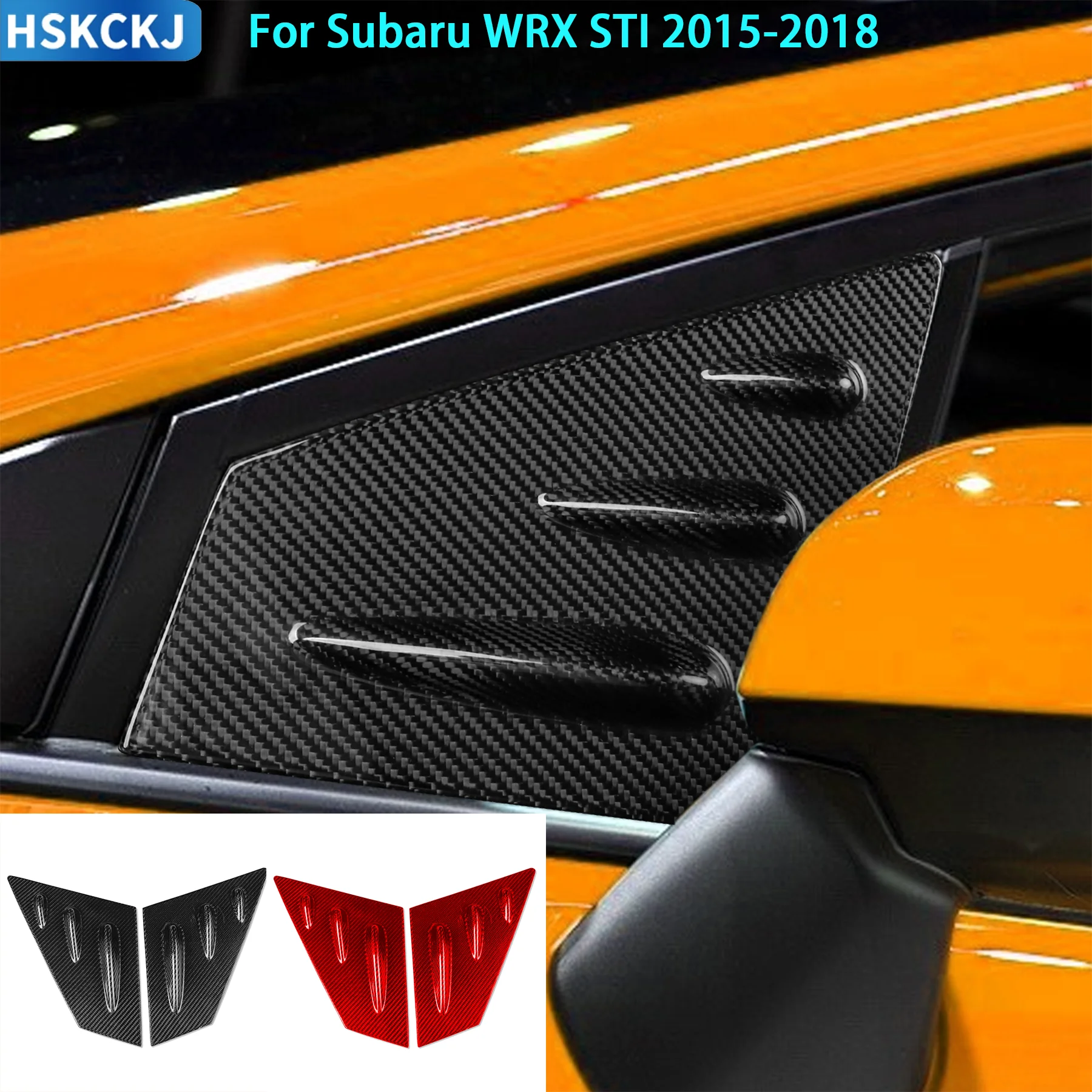 

For Subaru WRX STI 2015-2018 Real Carbon Fiber Car A-pillar Triangular Window Spoiler Wind Blade Spoiler Exterior Accessories