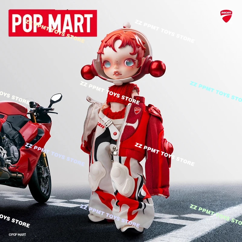 Новый POP MART SKULLPANDA × DUCATI 1/6 шарнирная фигурка, украшение, подарочная серия, оригинальная глухая коробка, настольные украшения, подарки, игрушки