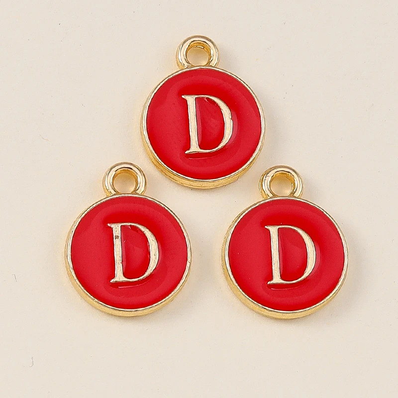 Leslie 20 Stück Niedliche Rote Doppelseitige Mini-Alphabet-Anhänger mit 26 Buchstaben für DIY-Namensschmuck, Halsketten, Armbänder und Ohrringe – Detail 7