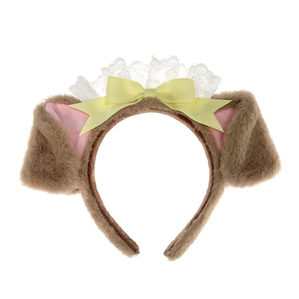 Bonito lolita cão orelha bandana fofo chef boné faixa de cabelo laço arco cosplay cabeça argola festa de férias