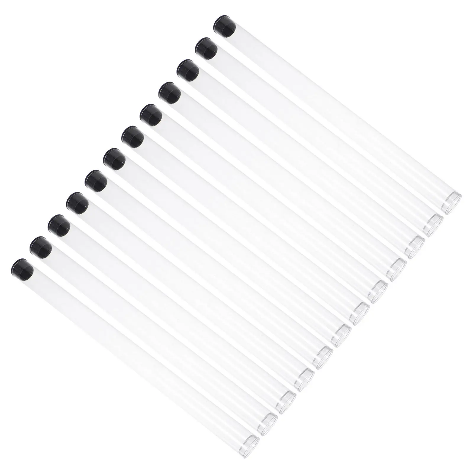 12Pcs Transparent Acrylic Incense Storage Tube Small Empty Test Tube Cap Portable Round Storage Container Incense Holder Sample