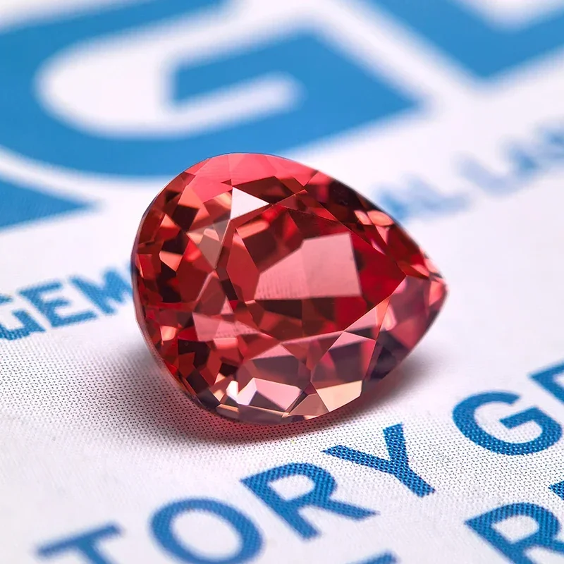 Lab Grown Padparadscha Fire Lotus Color VVS1 Charms DIY Ring Necklace Earrings Main Materials Selectable AGL Certificate