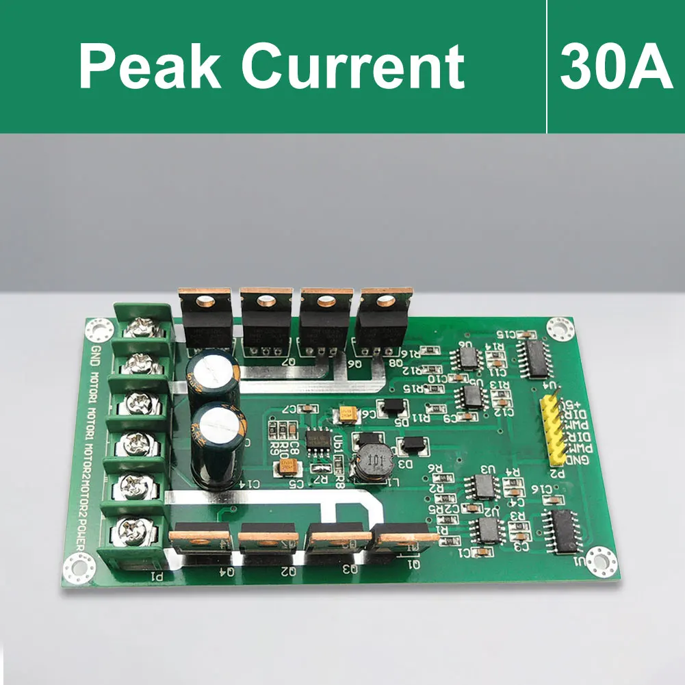 10A DC Dual Motor Drive Board Peak 30A H-bridge MOSFET DC Motor Driver Board 3V-36V with Brake Function