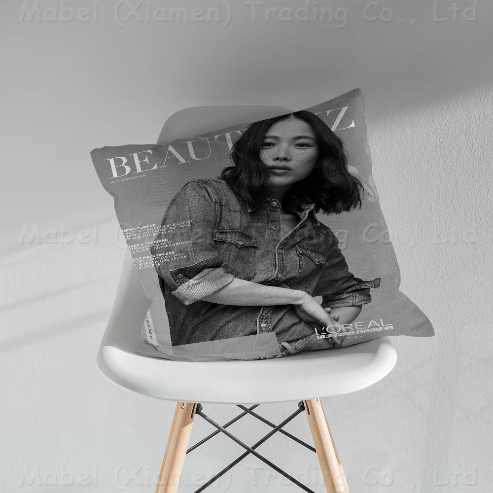 M-Mitski Pillow Covers Cartoon Sofa Decorative Home Double-sided Printing Short Plush Cute Cushion Cover