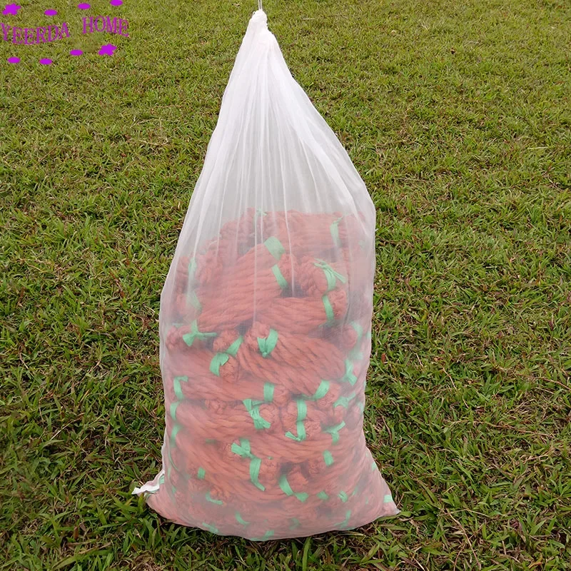100Mesh Nylon net bag  White Breathable Garden Plant Fruit vegetable Protect Drawstring Mesh Net bag Nylon Filter Tool 10Pc