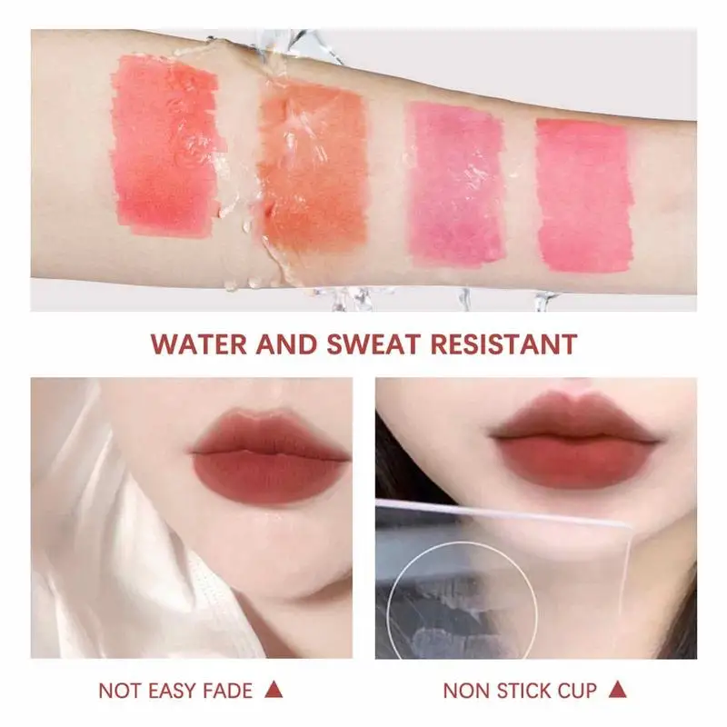 3Pcs Matte Lip Cotton Swab Lipstick Tint Waterproof And Long Lasting Liquid Non-Stick Portable Lip Gloss For Women Lip Makeup