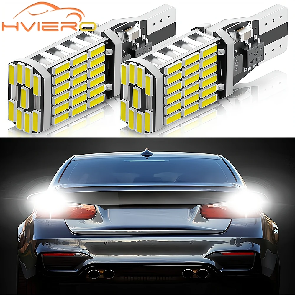 

2 шт. автомобильный указатель поворота светодиодный T15 4014 45LED яркий автоматический задний фонарь заднего хода номерные знаки свет белый желтый купол тормозная лампа