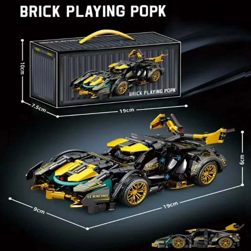 حار جديد التقنية اللبنات الصغيرة سباق السيارات الرياضة سرعة مركبة نموذج مدينة الميكانيكية سوبر الطوب لغز لعب الكبار هدية #6