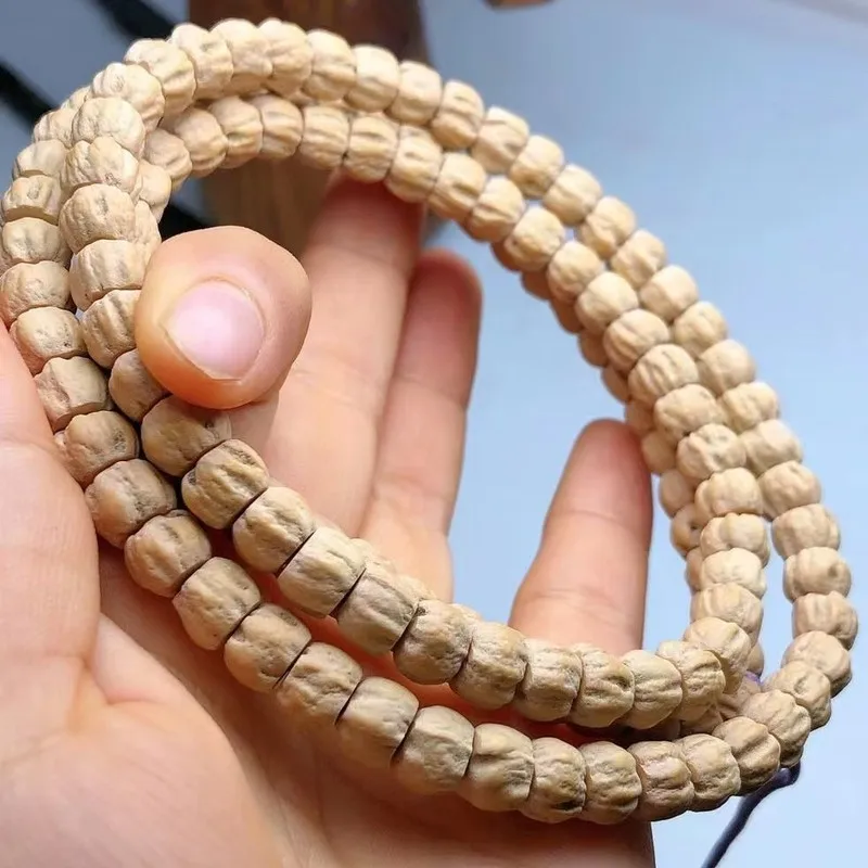 Hot-selling 108-bead long string of hand-picked ironwood and cypress beads with dragon-ridge pattern