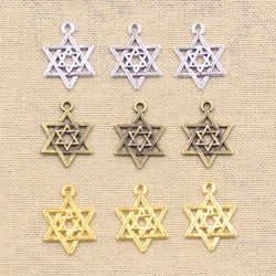 15pcs Charms Star Of David Shield 22x16mm Antique Making Pendant fit,Vintage Tibetan Bronze Silver color,DIY Handmade Jewelry