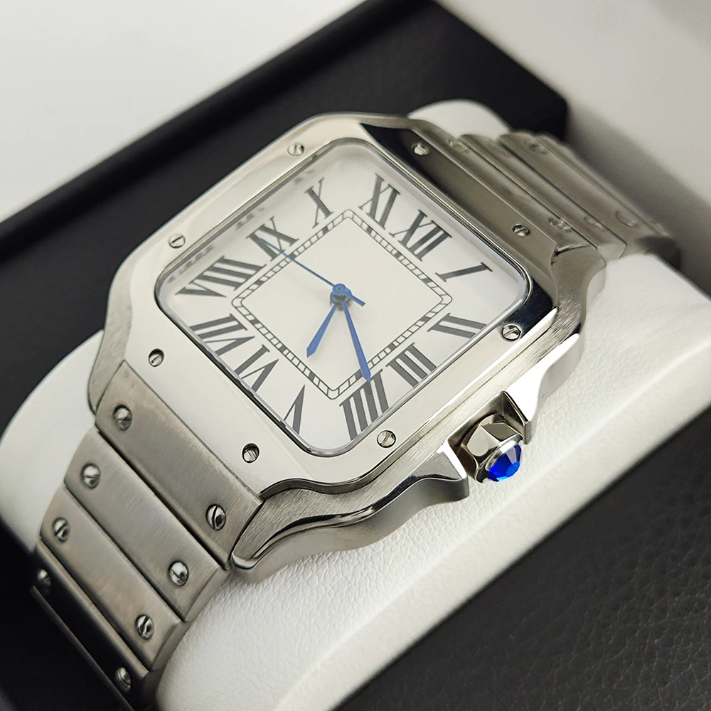 Vierkant horloge Vierkante wijzerplaat Roma-wijzerplaat Horlogekast Vouwgesp Vierkante kast geschikt voor NH-serie 35/36 uurwerk Horlogeaccessoires