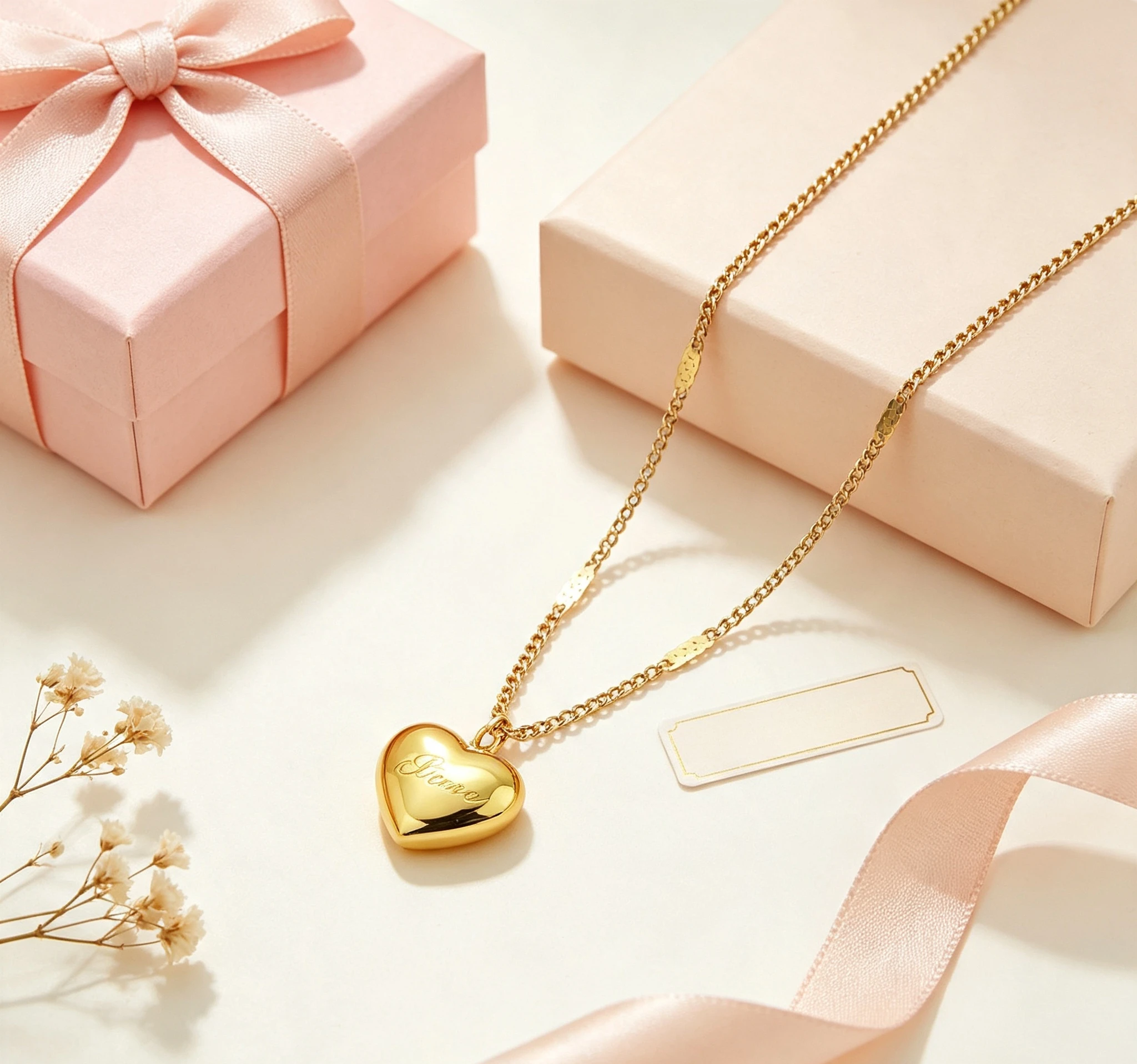 Pure Gold real gold Women's Love Love Pendant Necklace Collarbone Giving gifts for friends