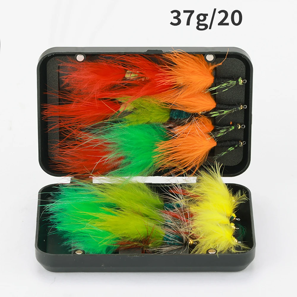 

40/20PCS Fishing Flies Lure Dry Flies Assortment High-carbon Steel Handmade Fly Fishing Lures With Storage Box