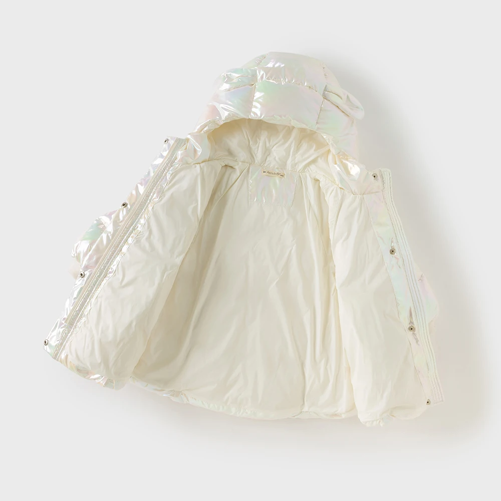 ديف بيلا الفتيات أسفل سترة الخريف الشتاء الأطفال المخملية رشاقته معطف الأبيض بطة أسفل ملابس خارجية ملابس الاطفال عادية DB4254792 #6