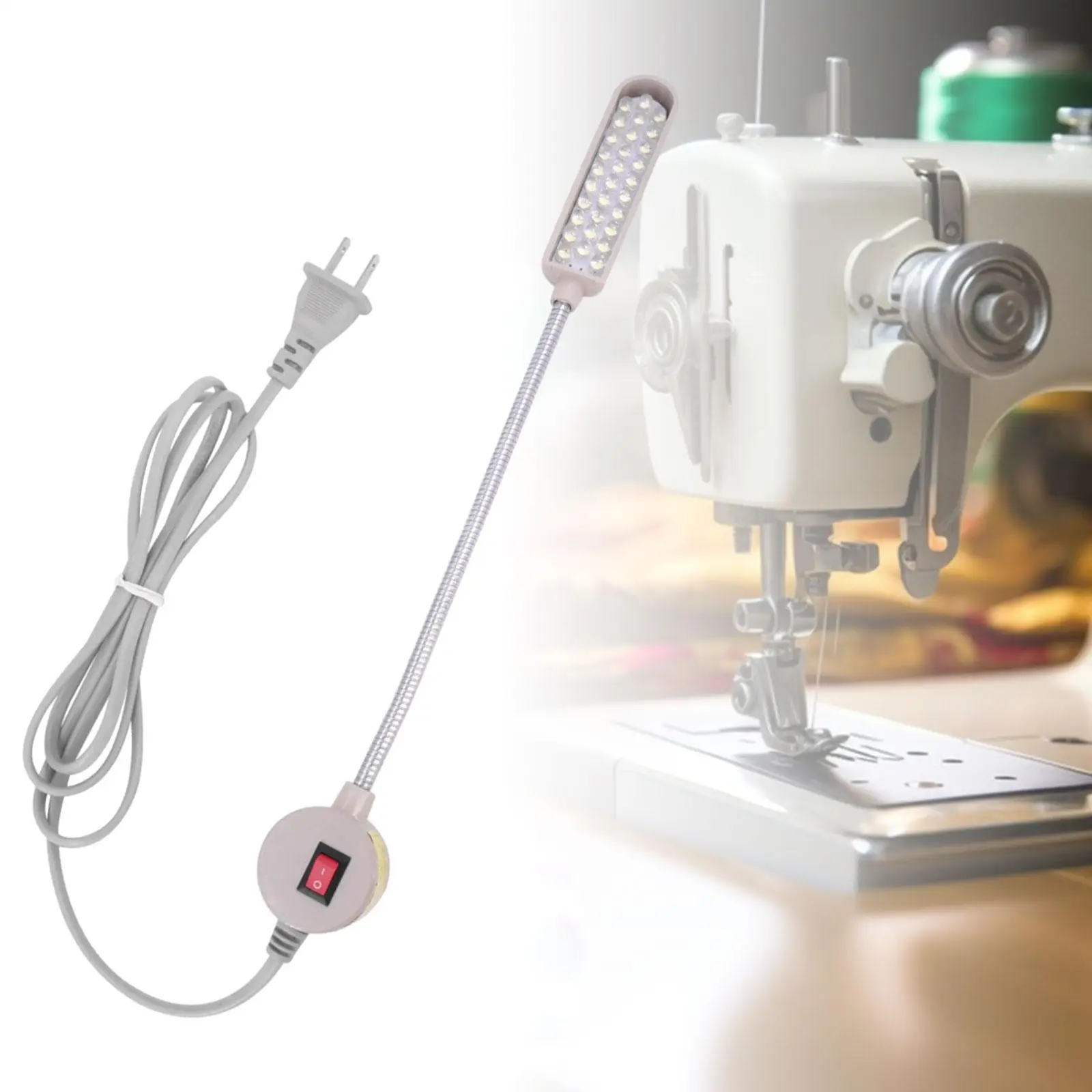 Sewing Machine Light Bright Flexible Gooseneck Magnetic Base 30 Lamp Beads LED Sewing Machine Lamp Work Lamp for Drill Presses