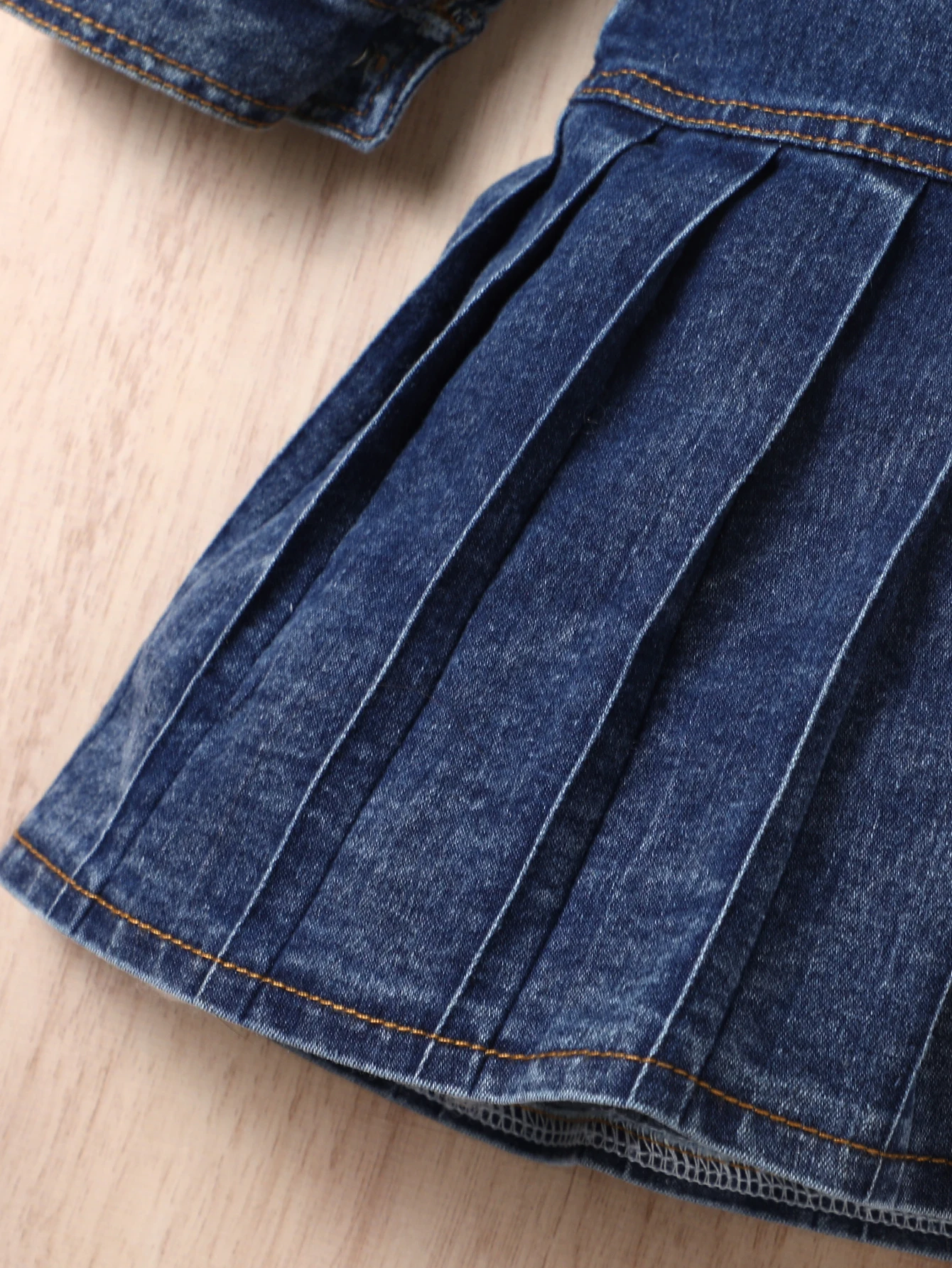 تنورة رومبير للفتيات بأكمام طويلة من قماش الدنيم للخريف والشتاء، مناسبة للأنشطة اليومية والخارجية للأطفال من سن 3 إلى 8 سنوات