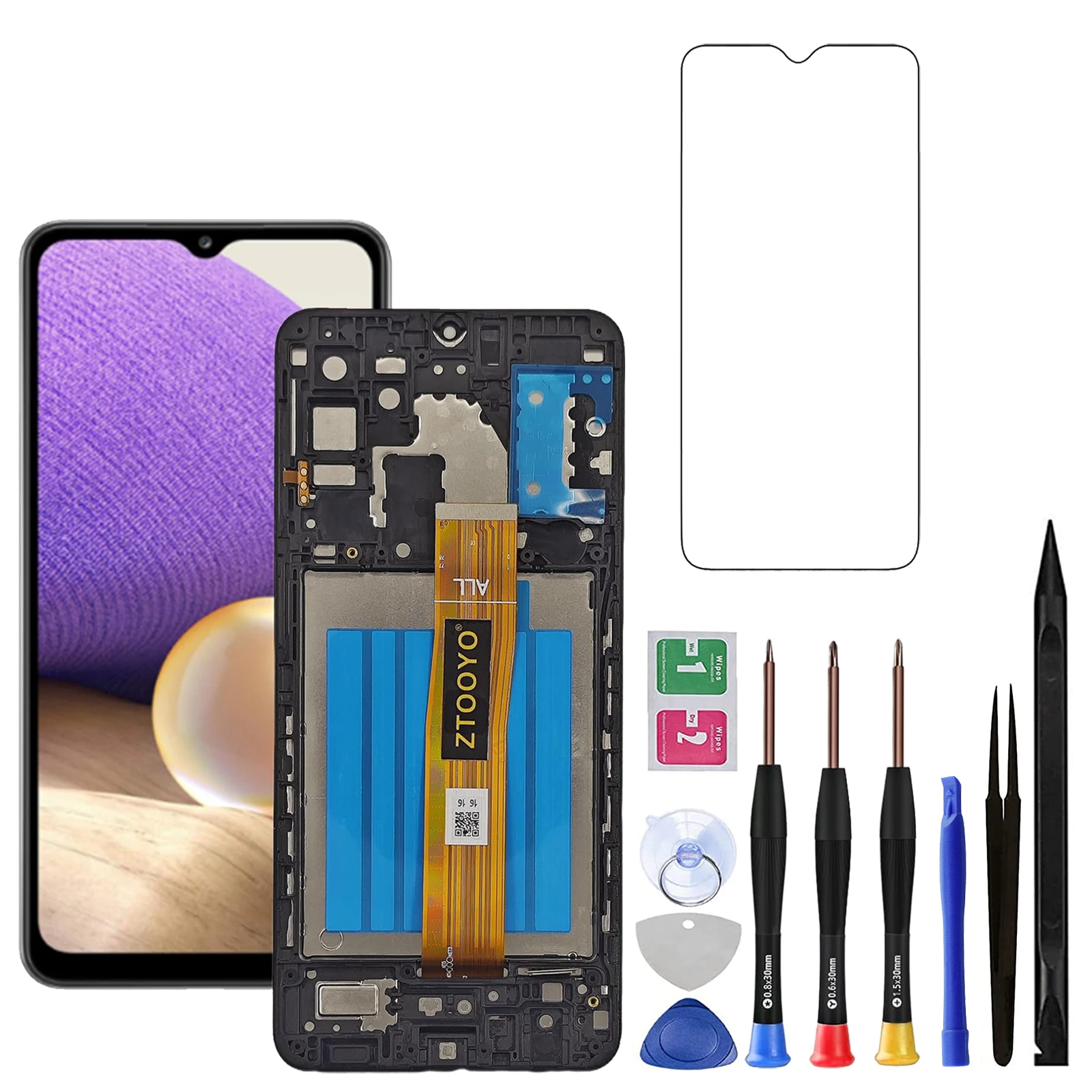 Screen Replacement for Samsung A32 5G with Frame, LCD Display Assembly, Repair Tool Included