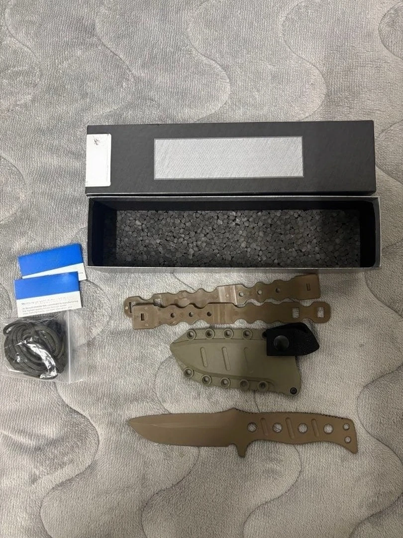 BM 375 Yellow Integrated Ribbed Formed Straight Knife 9Cr18Mov Steel Equipped with A Nylon Rope Essential for Hiking Adventures