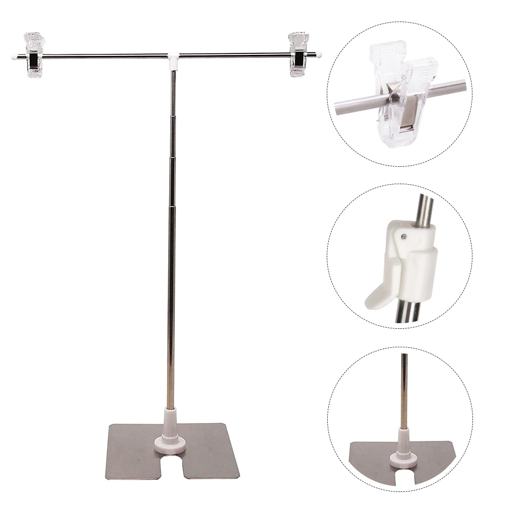 T 字型ポスタースタンドステンレス鋼メニューシェルフサインホルダー高さ調節可能な広告ラックディスプレイブラケット