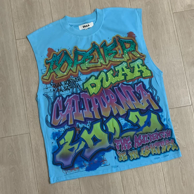 新着商品 カジュアル ルーズ デュア ベスト レターパターン - Street Fashion Graffiti のレビューと価格
