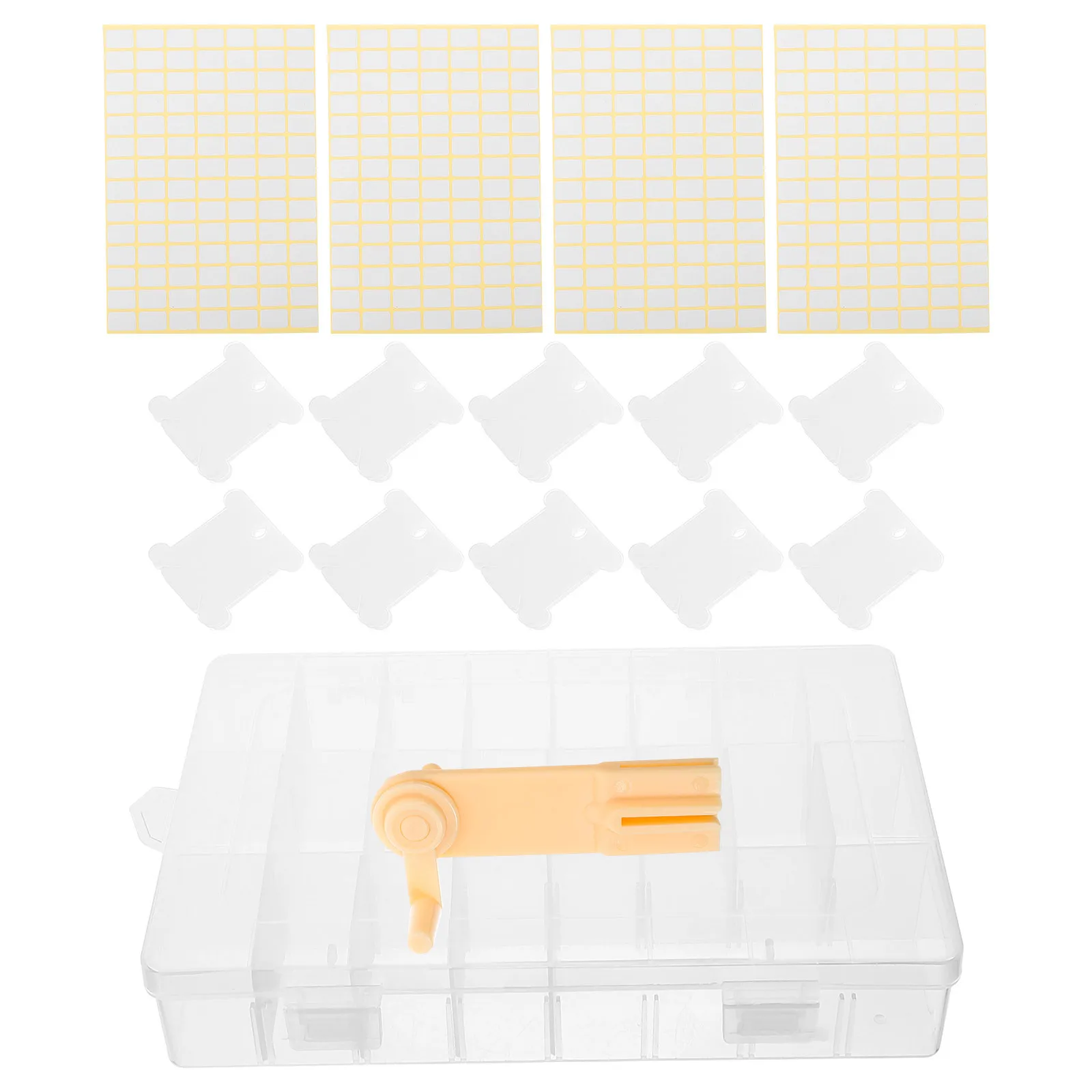 

1Set Cord Wrap Organizer Storage Box Thread Winding Plate Manual Winder Embroidery Floss Holder Thread Organizer for DIY Cross