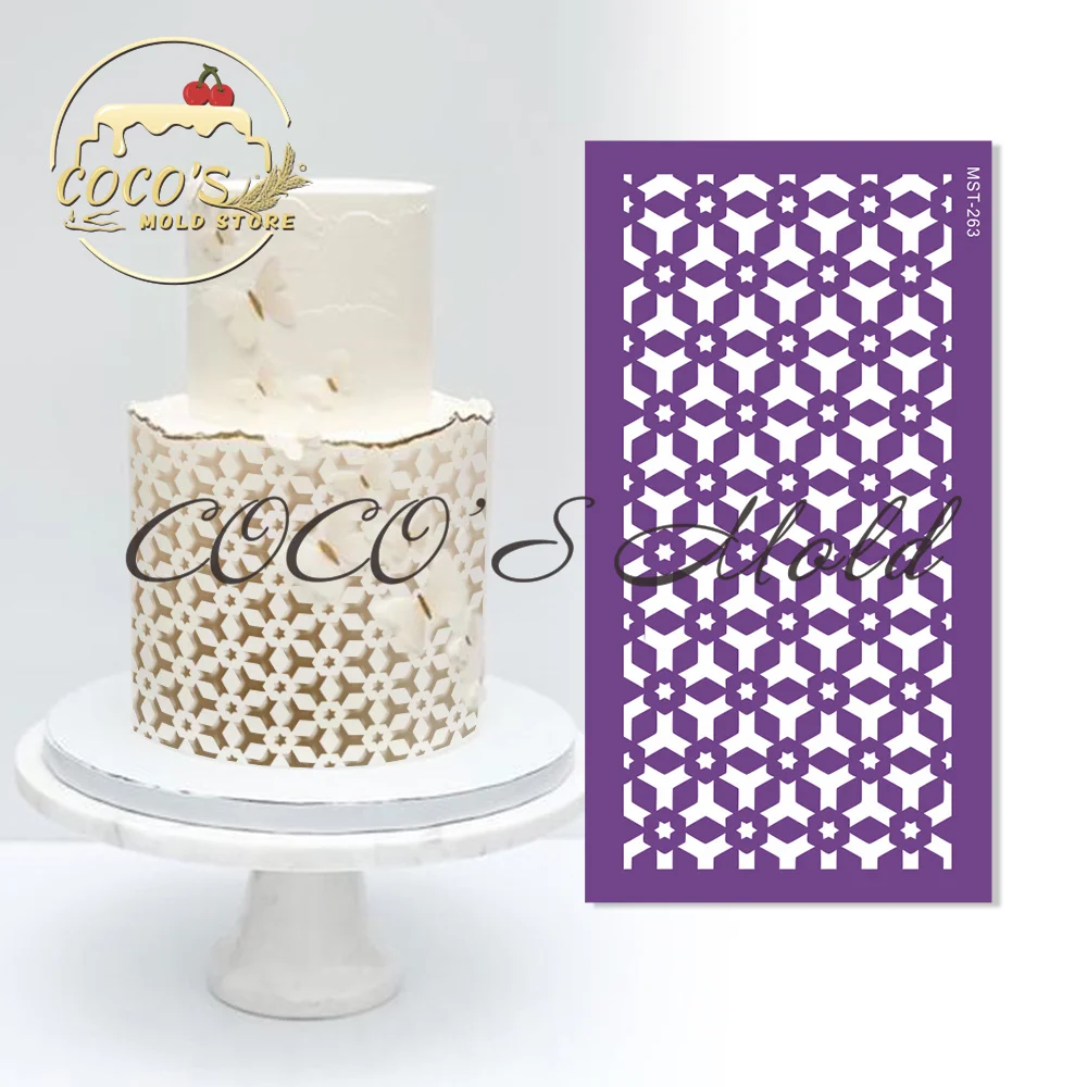 

Wedding Cake Decorating Mesh Stencil Snowflakes Dessert Fabric Lace Border Template DIY Drawing Cake Mold Kitchen Bakeware