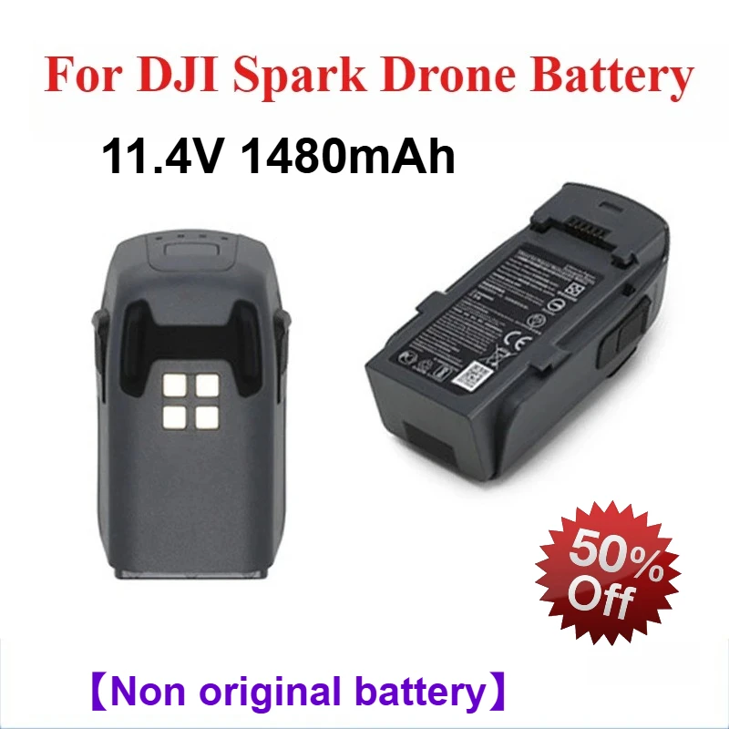 

11.4V 1480mAh Rechargeable Battery for DJI Spark Intelligent Flight Drone Battery High-Quality Aerial Camera Battery