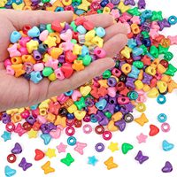 500 Pcs Multi-Colored Plastic Craft Perforated Beads Bulk Rainbow Hair Beads, DIY Face Mask Pony Beads for Hair,DIY Bracelet
