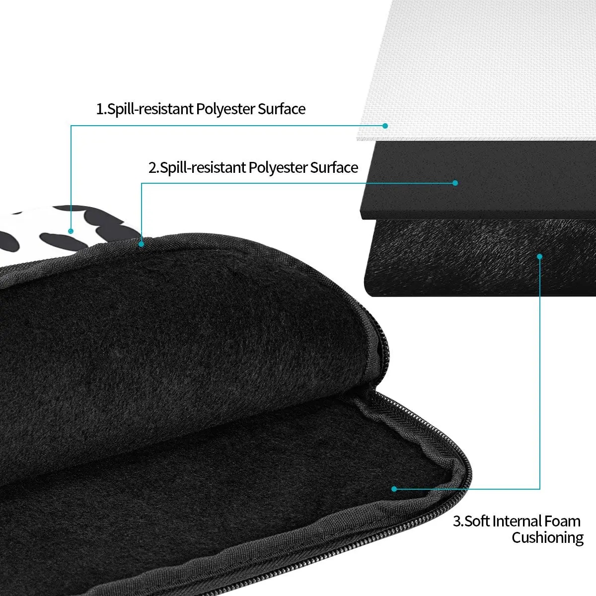 Cow Spots Animal Print Notebook Laptop Bag Case Pouch 10 12 13 15 17 Inch For Macbook Air Pro Tablet Shockproof Case Bag