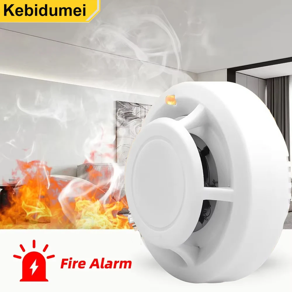 Fire Protection Smoke Detector Wireless White Color Smoke Sensor Highly Sensitive Alarm Fire For Home GSM Alarm System