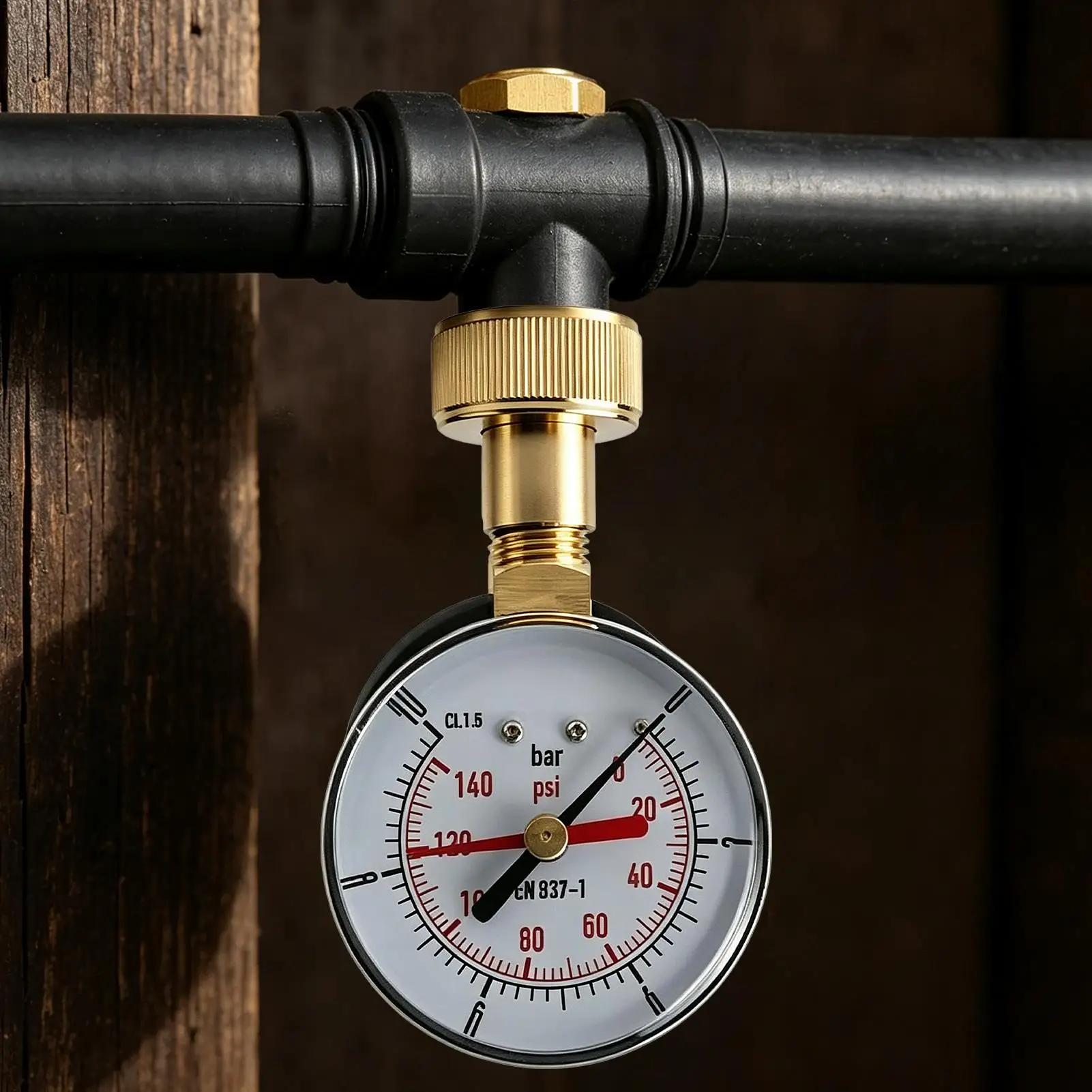 Home Water Pressure Gauge High Precision Waterproof 60-140 PSI Easy Read Industrial Pressure Gauges For Central Air Conditioning