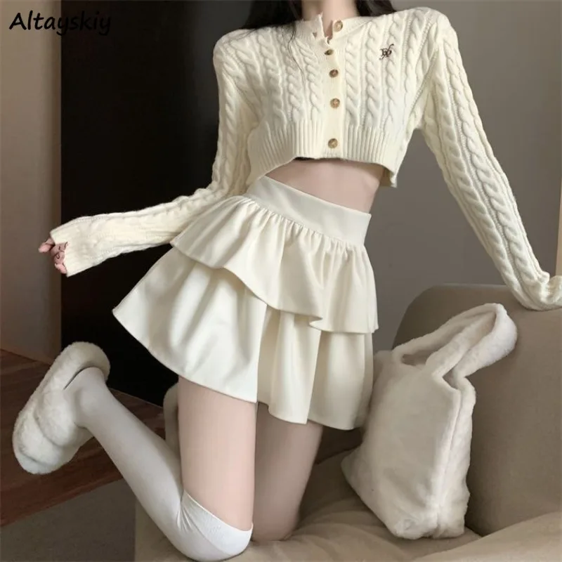 

Mini Skirts Women Solid Soft Designed Cake Skirt Sweet Girl Korean Fashion A-line Princess Fairycore Aesthetic Tender Harajuku