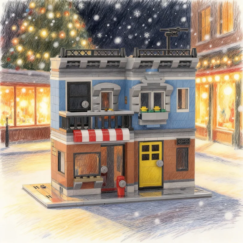 

653pcs MOC Modular Streetscape Deli Corner Model Building Blocks Architecture Christmas Gift Creative Idea Education Toys Brick