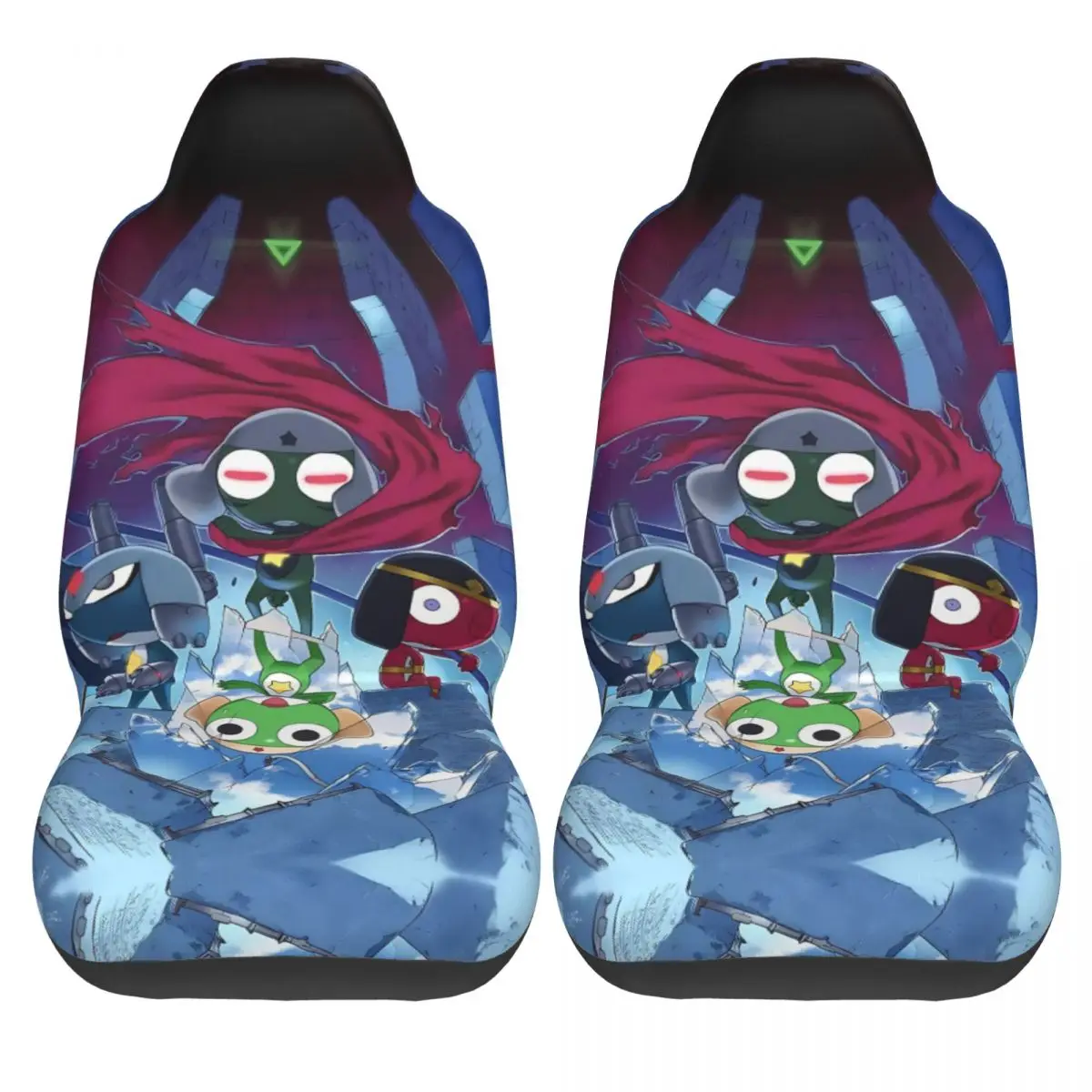 Sgt Frog Keroro Comedy Universal Car Seat Cover Off-Road Women Frog-Like Alien Anime Car Seats Covers Polyester Car Styling