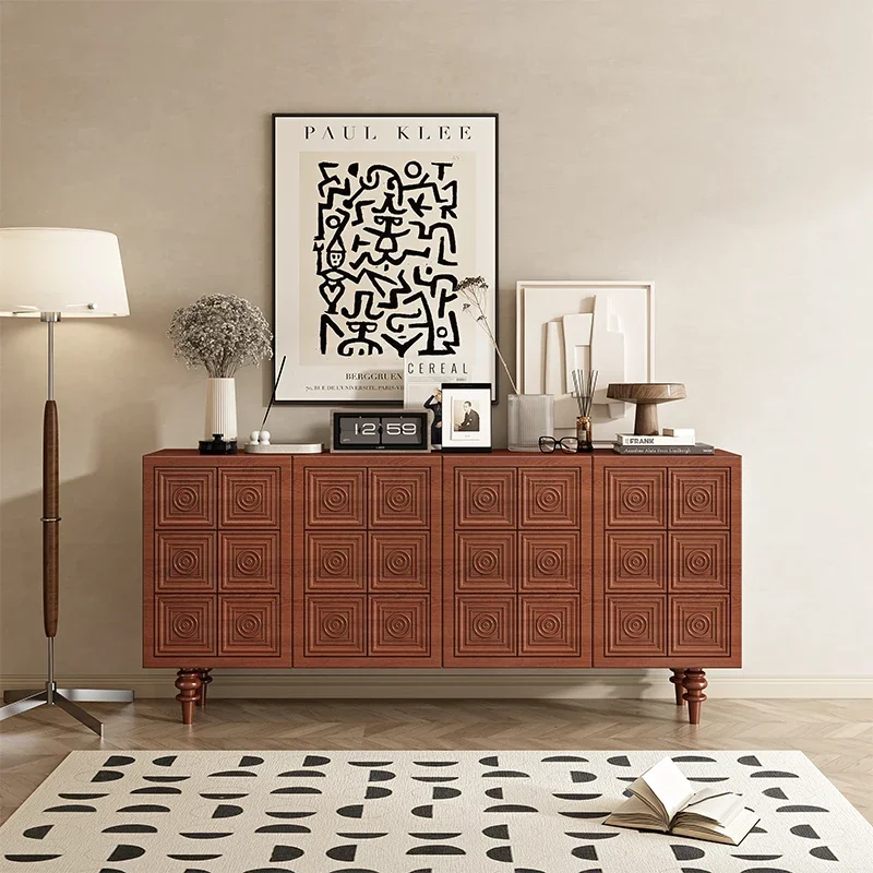 

Французский средневековый обеденный боковой шкаф из цельного дерева, американский ретро резной шкаф на крыльце, шкаф для хранения вещей