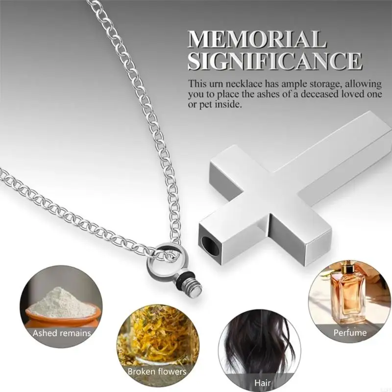 B2RF a forma incrociata Piet Ashes Thoughs Necket Neckt Memorial Urn Urn Pendant Neckace 2pcs
