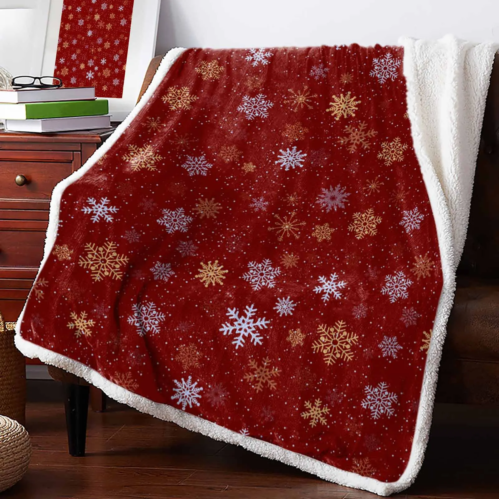 

Snowflake Christmas Winter Cashmere Blanket Warm Winter Soft Throw Blankets For Beds Sofa Wool Blanket Bedspread