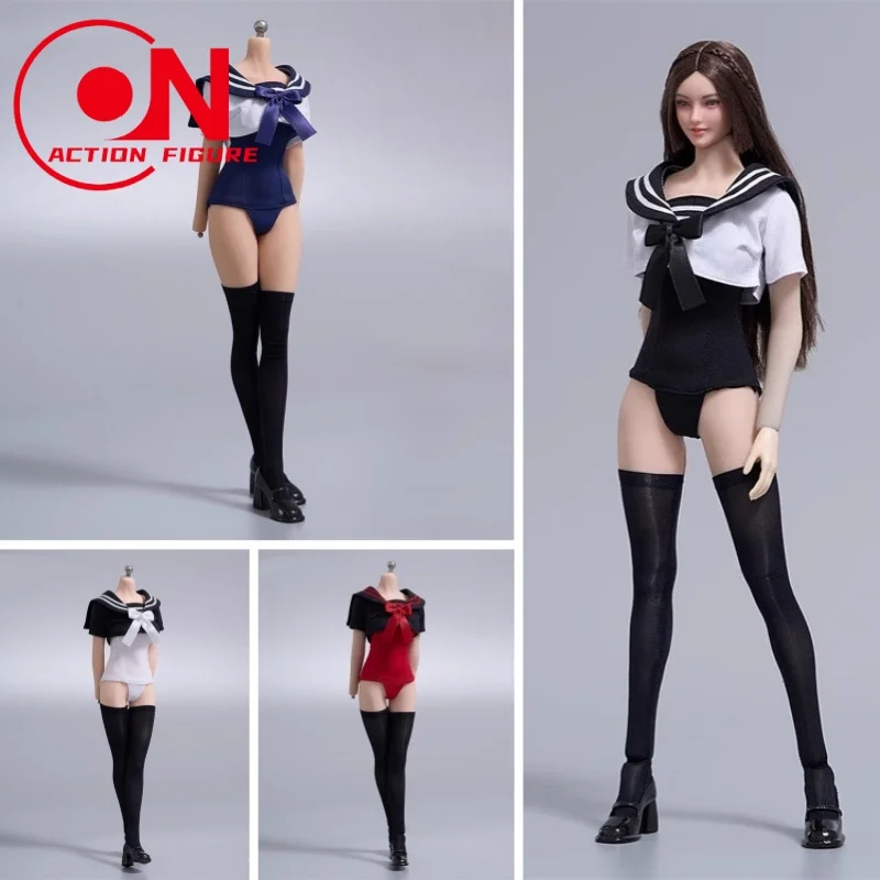 

cdtoys CD099 1/6 Cute College Style Uniform Girl Swimsuit Sailor Top Stockings Suit Clothes For 12inch Female Action Figure