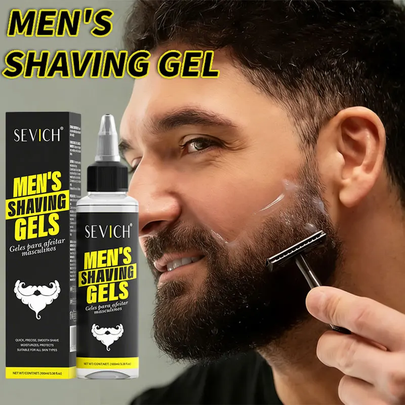 

Мужской гель для бритья, 100 мл, натуральный крем для бритья, освежающий, очищающий, смягчающий крем для бороды, пена для удаления волос, гель для всех типов бороды